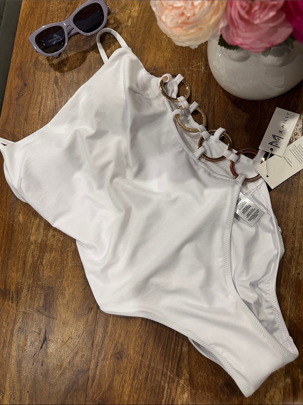 Milly $350 Saks White Gold Swim Ringside One-Piece